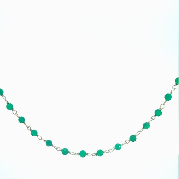Maya, Green Onyx Beaded Wire Necklace