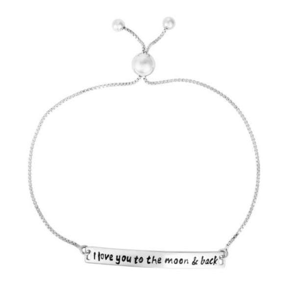 Love You to the Moon Bracelet, Sterling Silver