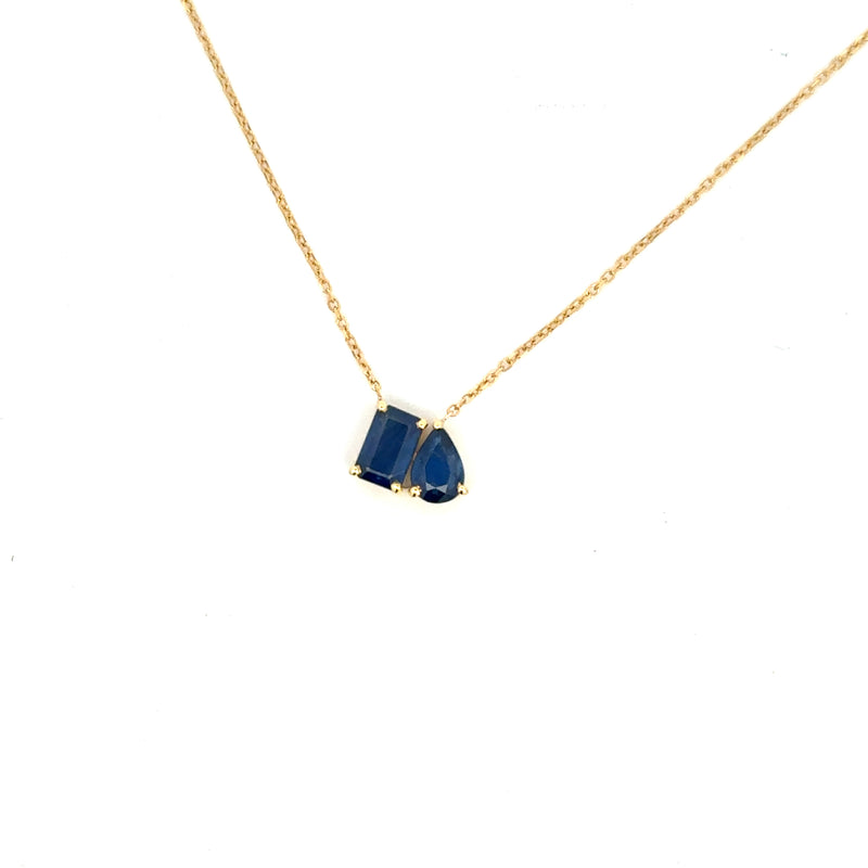 Toi Et Moi Necklace, 14k Yellow Gold