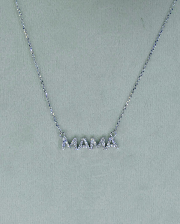 Mama Diamond Necklace,14k Gold
