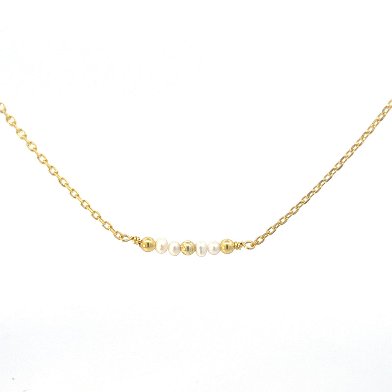 Michele Pearl Necklace, Gold Vermeil