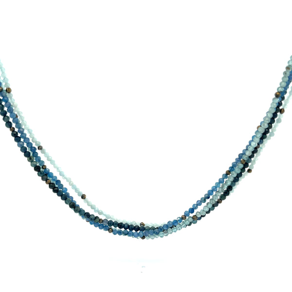 Ivy 4-Strand Blue Gemstones Necklace,Sterling Silver