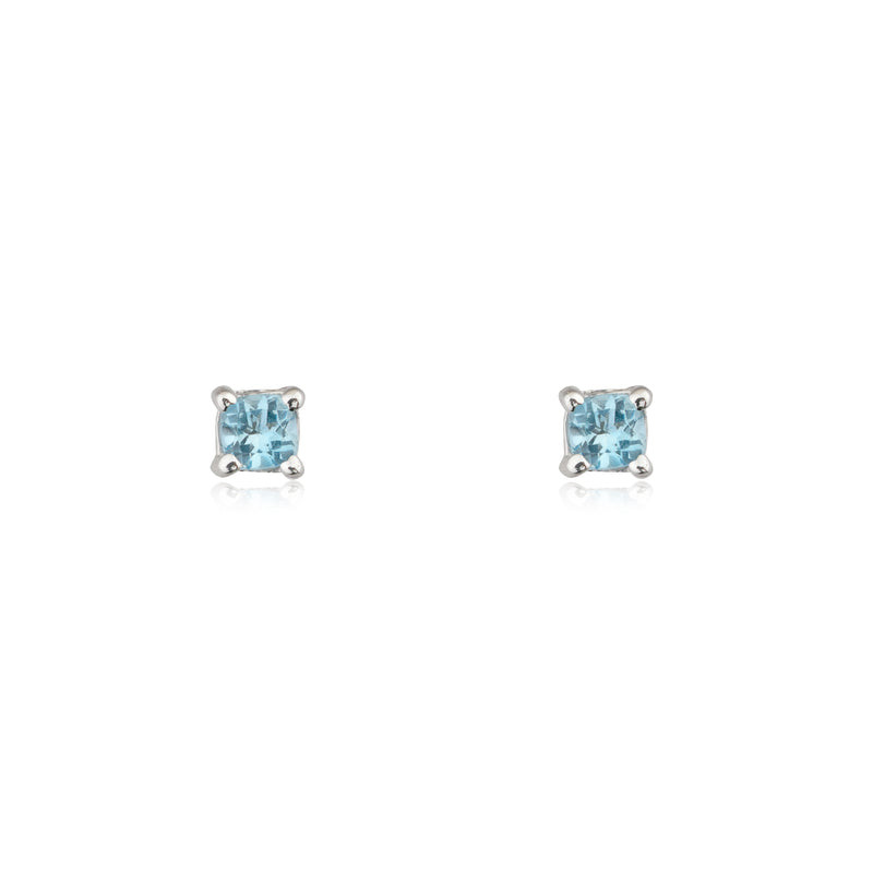 Izzy Aquamarine Studs ,14K Yellow Gold