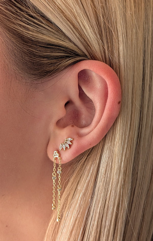 Coroa CZ Studs, Gold Vermeil