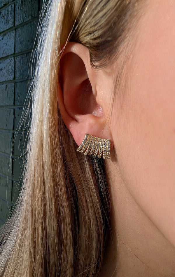 Klo Stud Earrings, Gold Vermeil