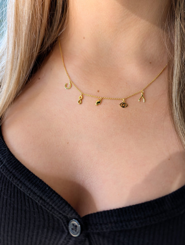 Lucky Charms Necklace, Gold Vermeil