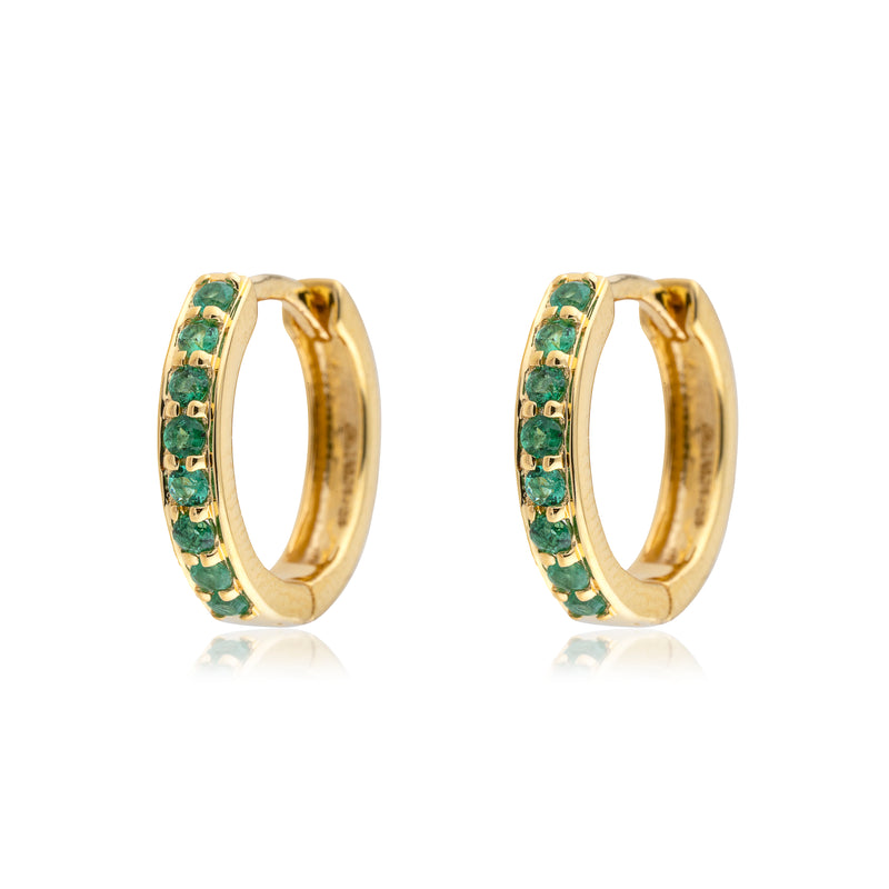 Riya Emerald Huggies, 14k Gold