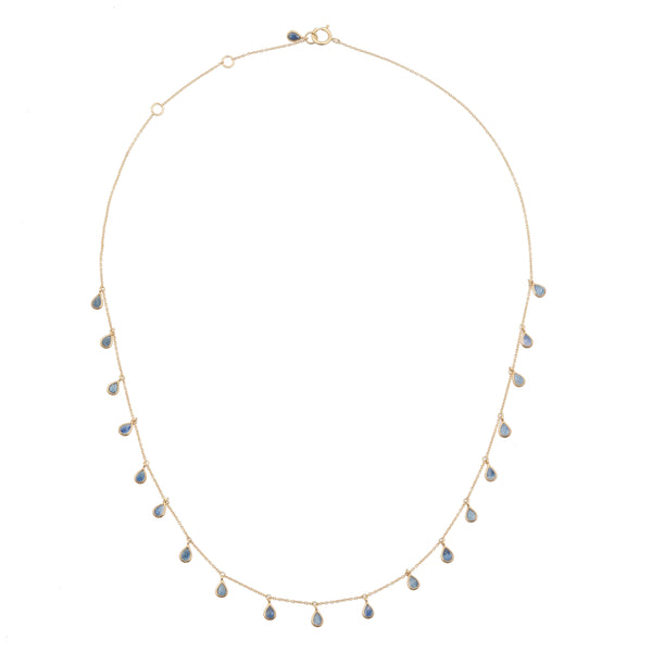 Flora Sapphire Necklace, 18K Gold