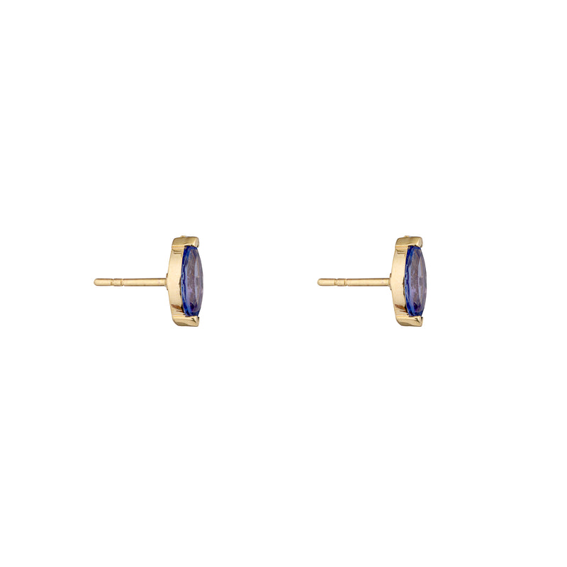 Shamira Evil Eye Tanzanite and Diamond Studs, 14k Gold