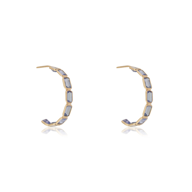 Suhaani Tanzanite Hoops, 18k Gold