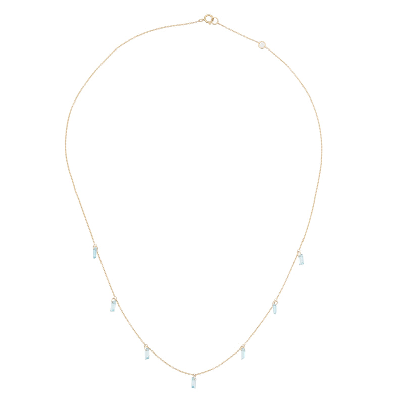 Sena Blue Topaz Necklace, 18K Gold