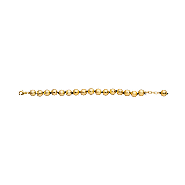 Yamini Round Silver Beads Bracelet, Gold Vermeil