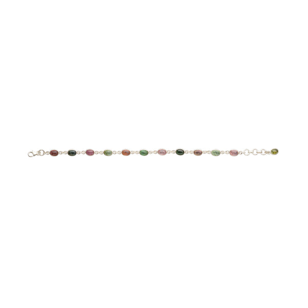 Aeliana Multi Tourmaline Oval Braclet, Sterling Silver