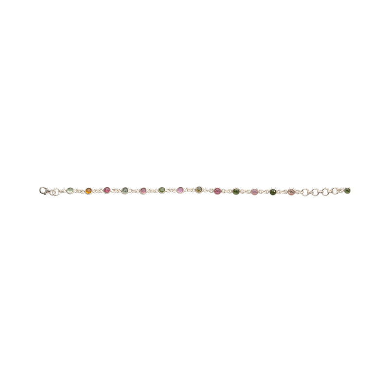 Aeliana Multi Round Tourmaline Bracelet, Sterling Silver