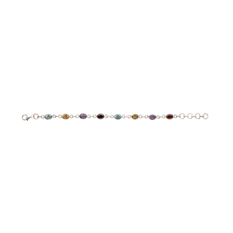 Leora, Gemstone Bracelet, Sterling Silver