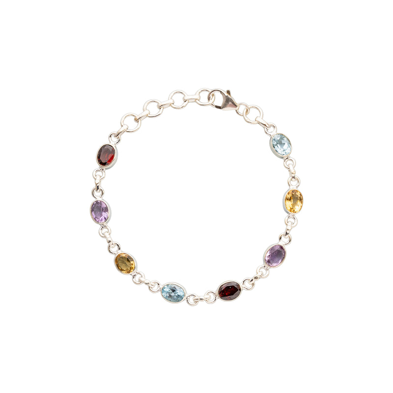 Leora, Gemstone Bracelet, Sterling Silver