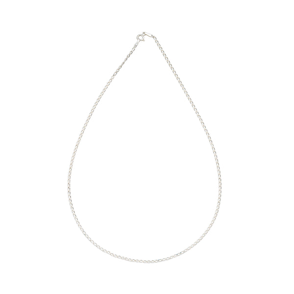 Oval Curb Necklace, Sterling Silver