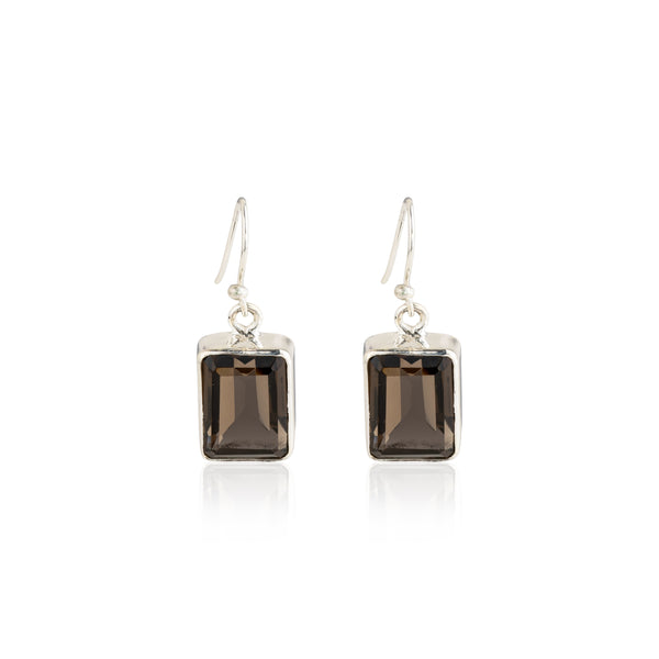 Liesel, Smokey Quartz Earrings, Sterling Silver