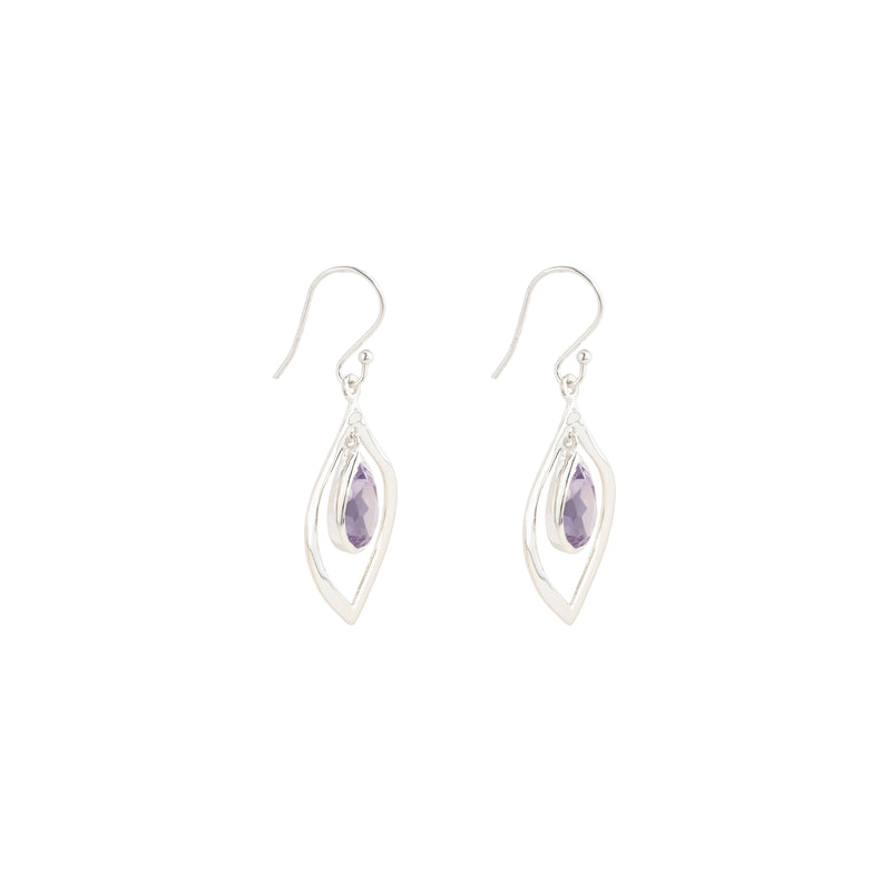 Rai, Gemstone Drop Earrings, Sterling Silver