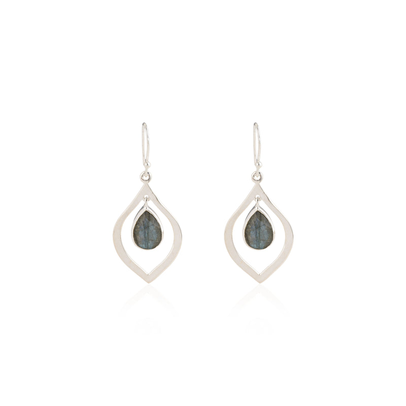 Rai, Gemstone Drop Earrings, Sterling Silver