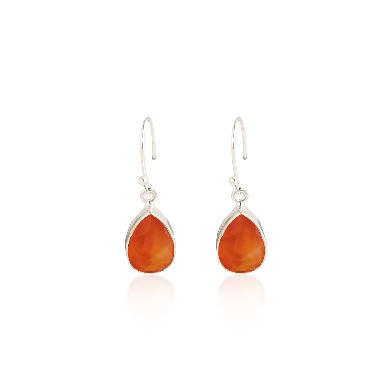 Diane, Carnelian Earrings, Sterling Silver