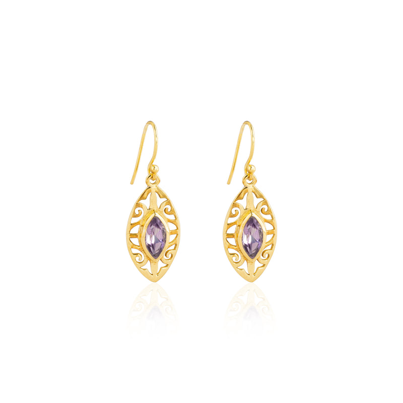 Kashvi, Gemstone Earrings, Gold Vermeil