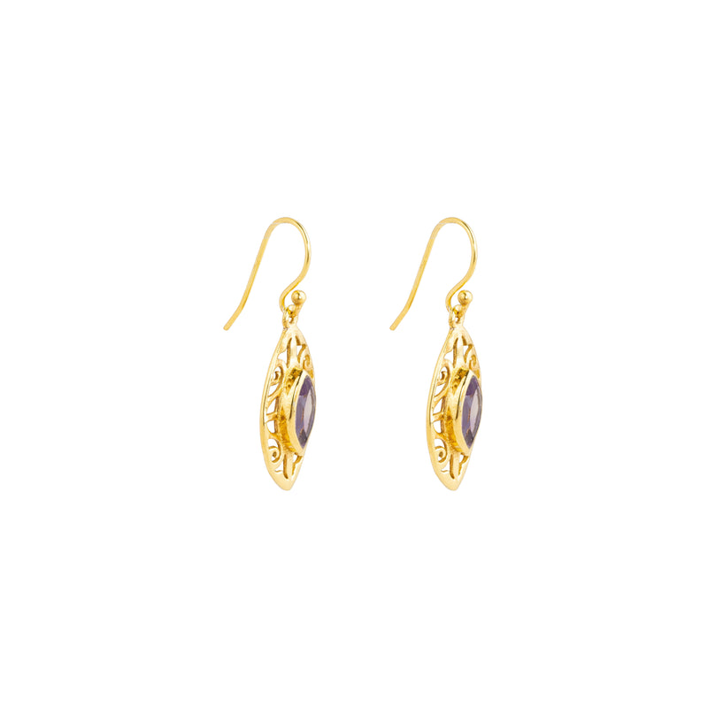 Kashvi, Gemstone Earrings, Gold Vermeil