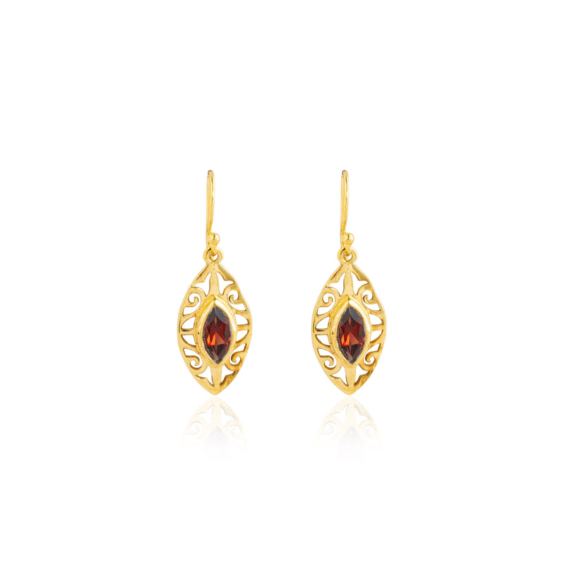 Kashvi, Gemstone Earrings, Gold Vermeil