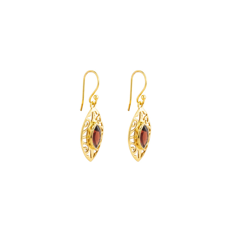 Kashvi, Gemstone Earrings, Gold Vermeil