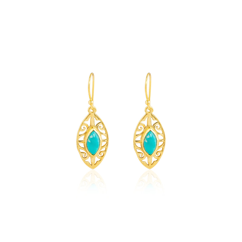 Kashvi, Gemstone Earrings, Gold Vermeil