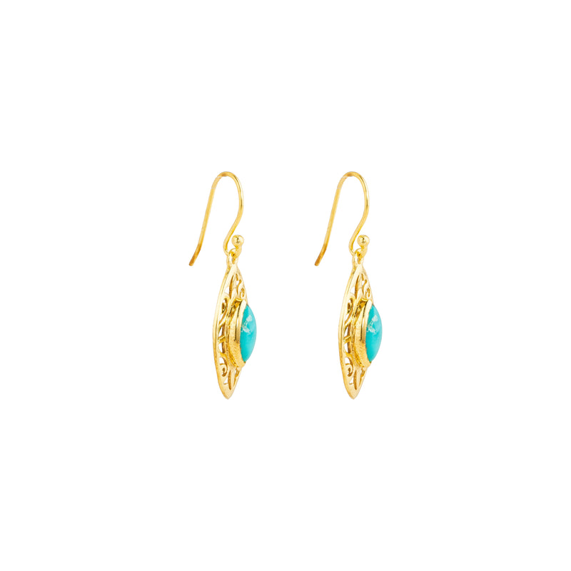 Kashvi, Gemstone Earrings, Gold Vermeil