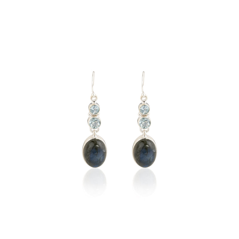 Lucinda, Gemstone Drop Earrings, Sterling Silver