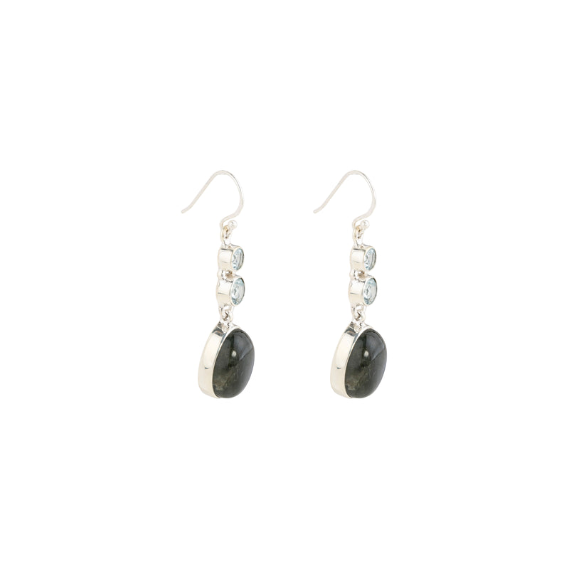 Lucinda, Gemstone Drop Earrings, Sterling Silver