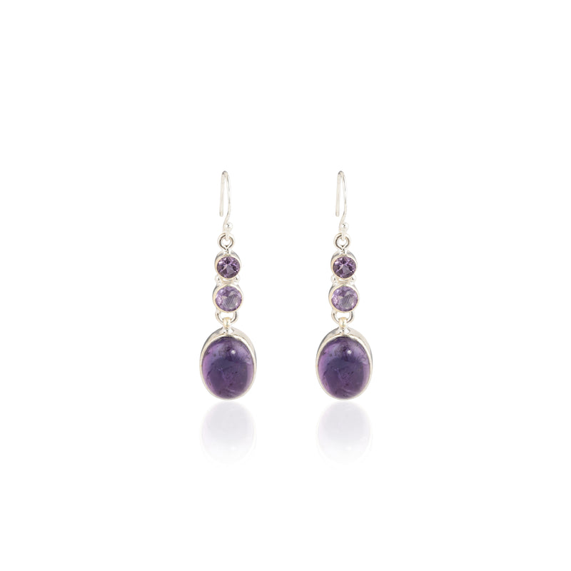 Lucinda, Gemstone Drop Earrings, Sterling Silver