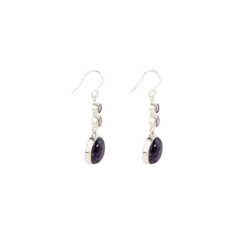 Lucinda, Gemstone Drop Earrings, Sterling Silver