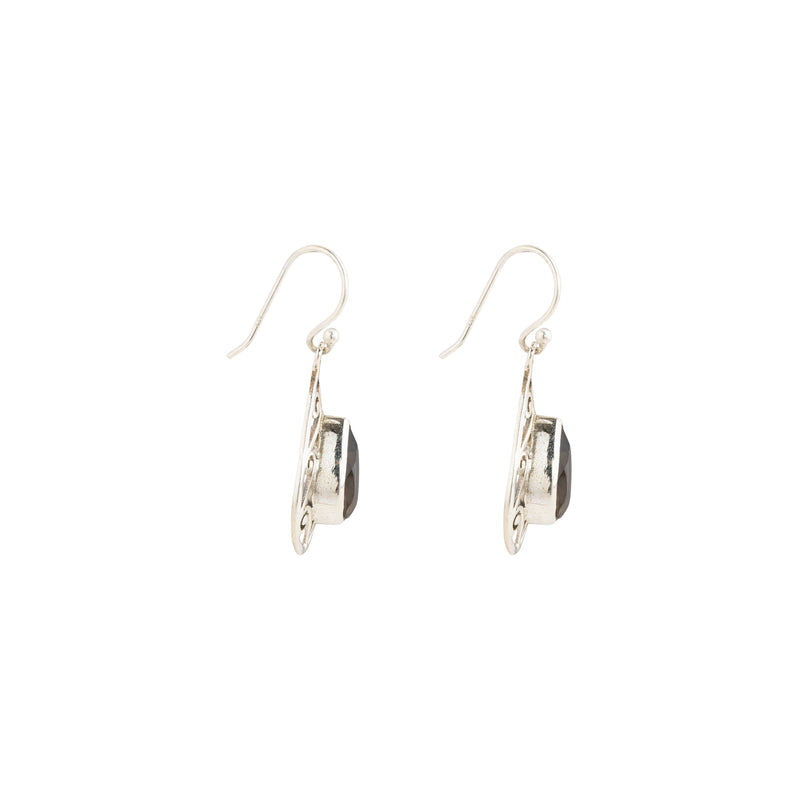 Amba, Gemstone Drop Earrings, Sterling Silver