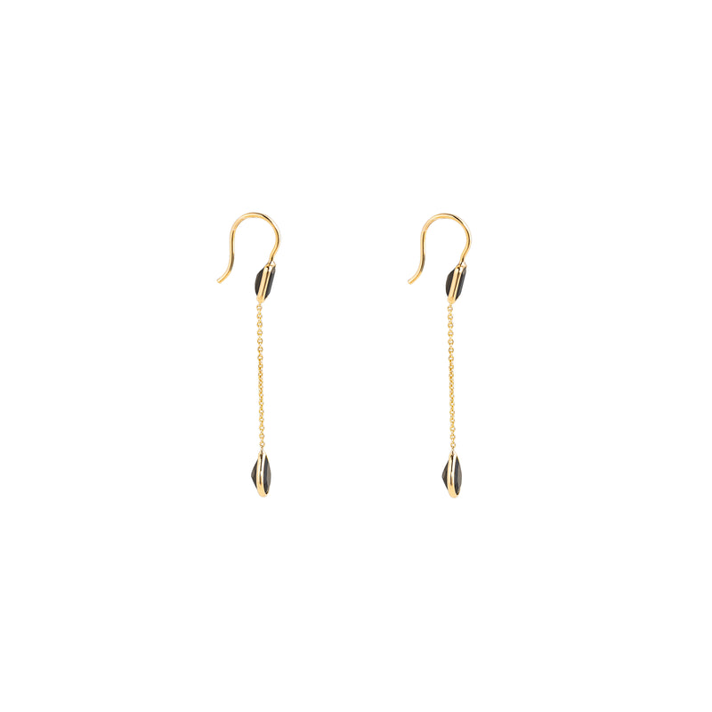 Eleanor Black Onyx Earrings, 18K Yellow Gold