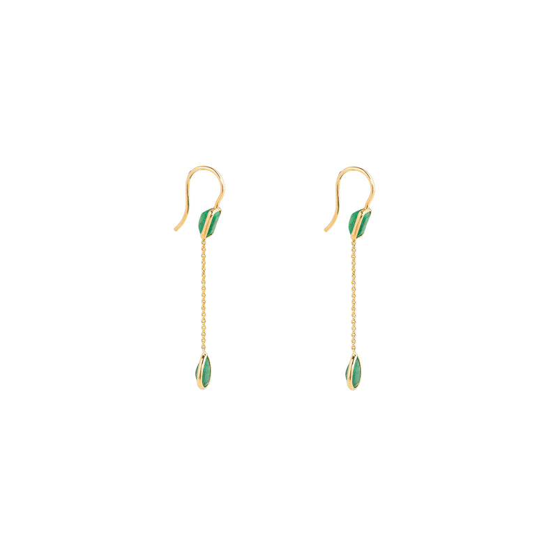 Eleanor Emerald Earrings, 18K Yellow Gold