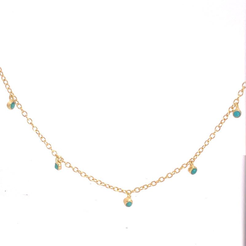 Billie Turquoise Necklace, Gold Vermeil