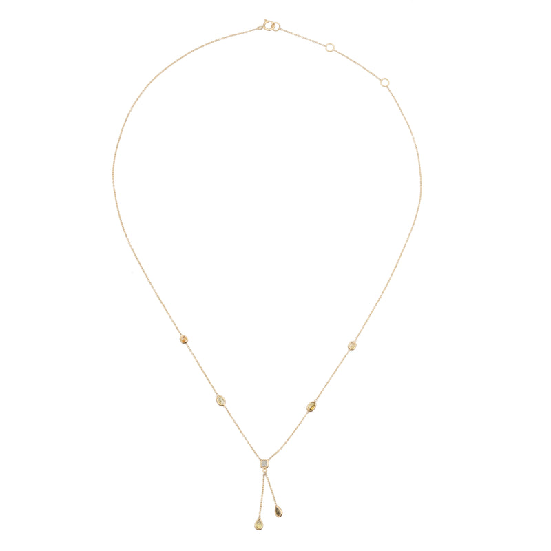 Kisa Champagne Diamond Necklace, 18K Gold