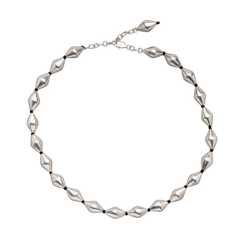 Yamini Silver Beads Necklace, Sterling Silver