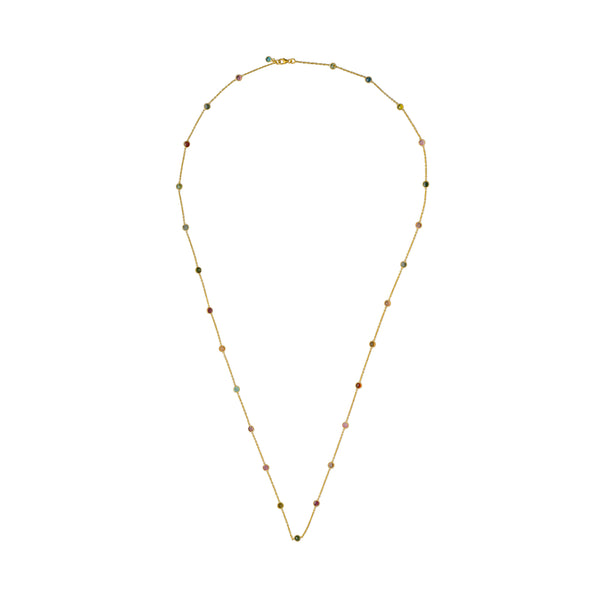 Aeliana, Multi Round Tourmaline 36" Necklace, Gold Vermeil