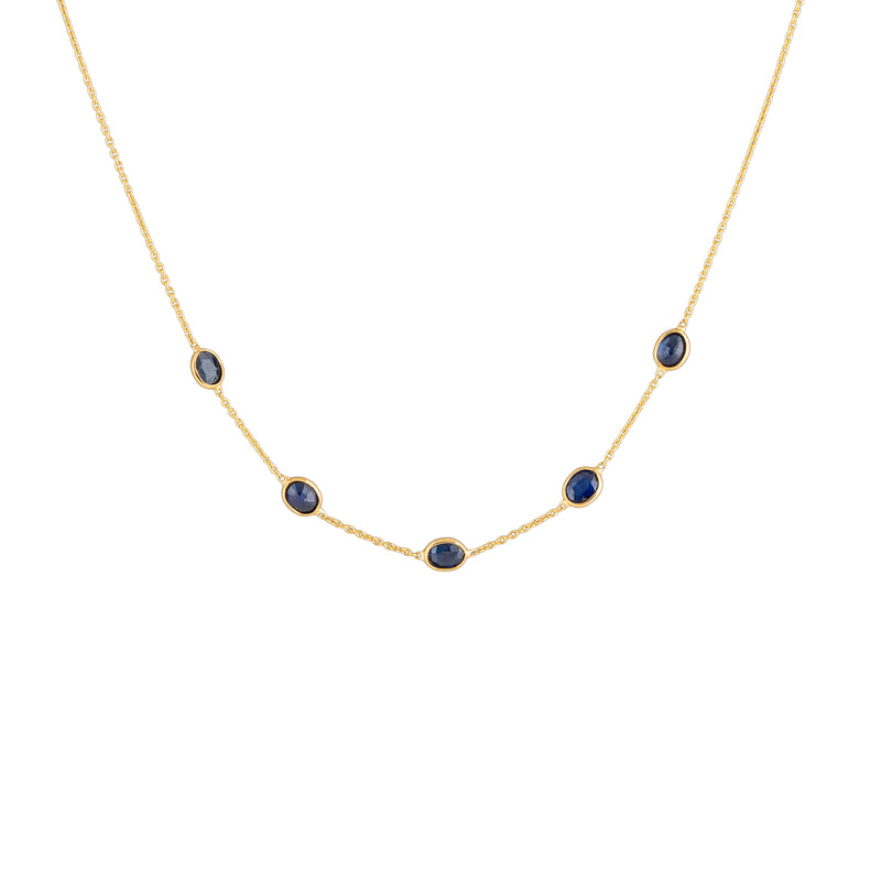 Zuri, Sapphire Necklace 18K Yellow Gold