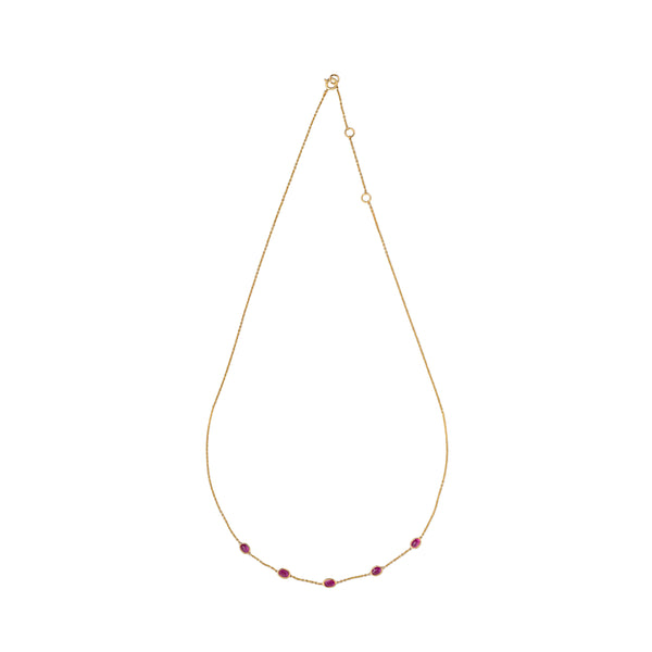 Zuri, Ruby Necklace, 18K Yellow Gold