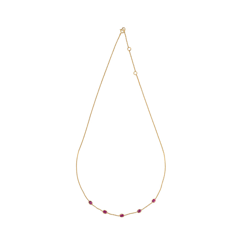 Zuri, Ruby Necklace, 18K Yellow Gold