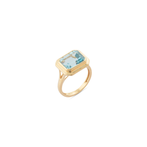 Kailani Blue Topaz Ring, 18k Gold