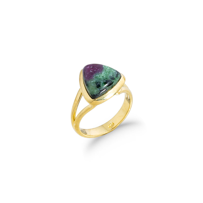 Ridley Ruby in Zoisite Ring, Gold Vermeil