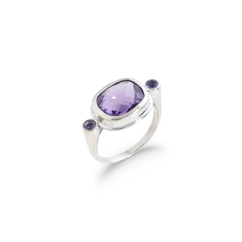 Rory Amethyst Ring, Sterling Silver