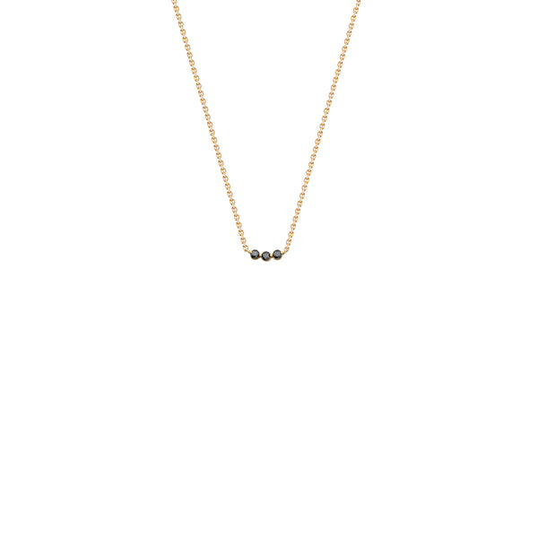 Kenzo 3-Stone Black Diamond Necklace, 14K Gold