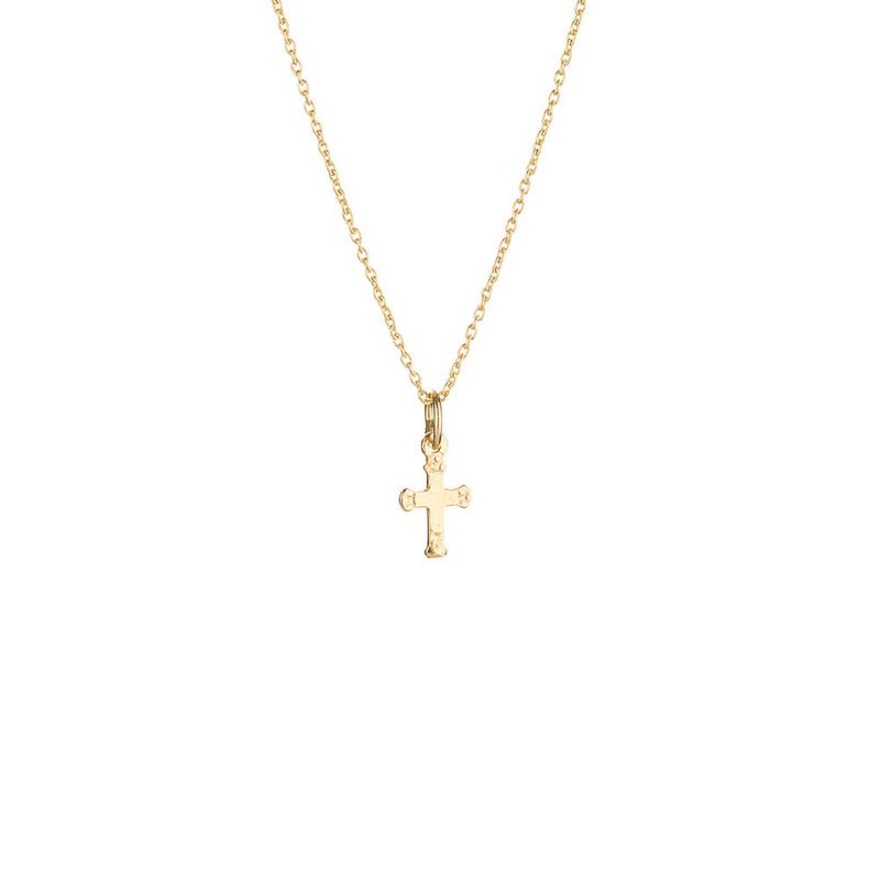 Small Cross Necklace, Gold Vermeil
